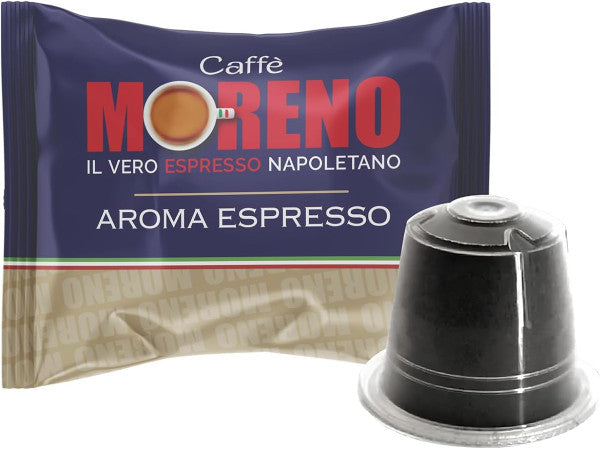 Moreno Aroma Espresso Nespresso® kompatibel – 100er Promo-Pack mit Gläsern