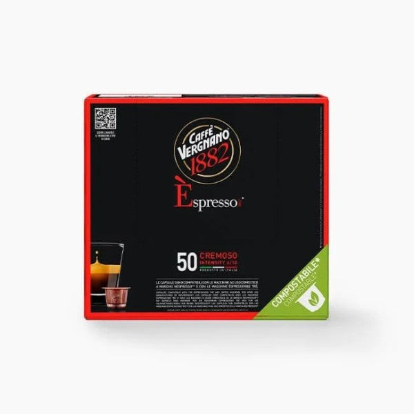 Vergnano Espresso Cremoso – 50 kompostierbare Kapseln