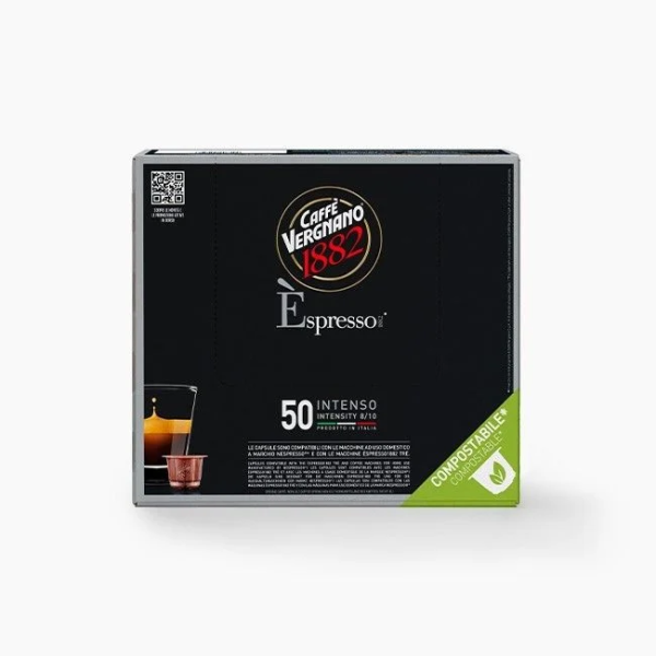 Vergnano Espresso Intenso – 50 kompostierbare Kapseln