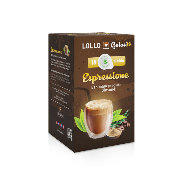 Lollo Caffè Pads Espressione - Caffè Pregiato Al Gusto Di Ginseng 18er Pack